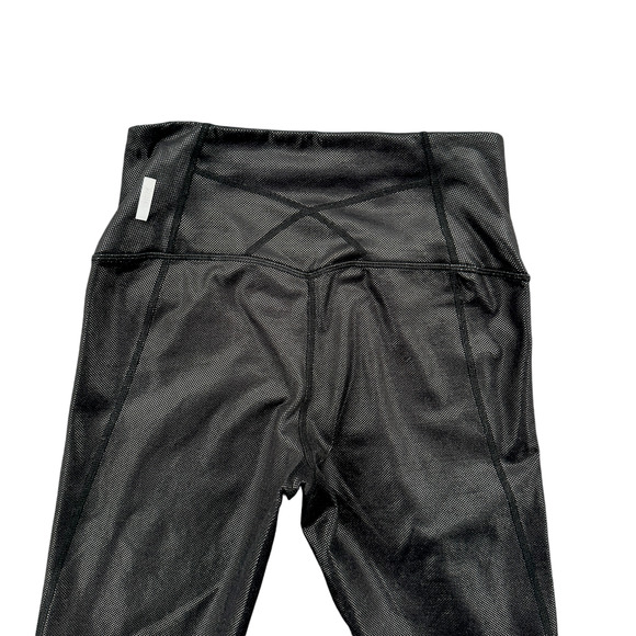 Zella High Waisted Black Metallic Dot Print Leggings Womens Size Small - Picture 3 of 8